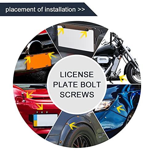 uxcell 4pcs Rose Red 6mm Thread Diameter Motorcycle License Plate Frame Screws Bolts Caps - Image 3