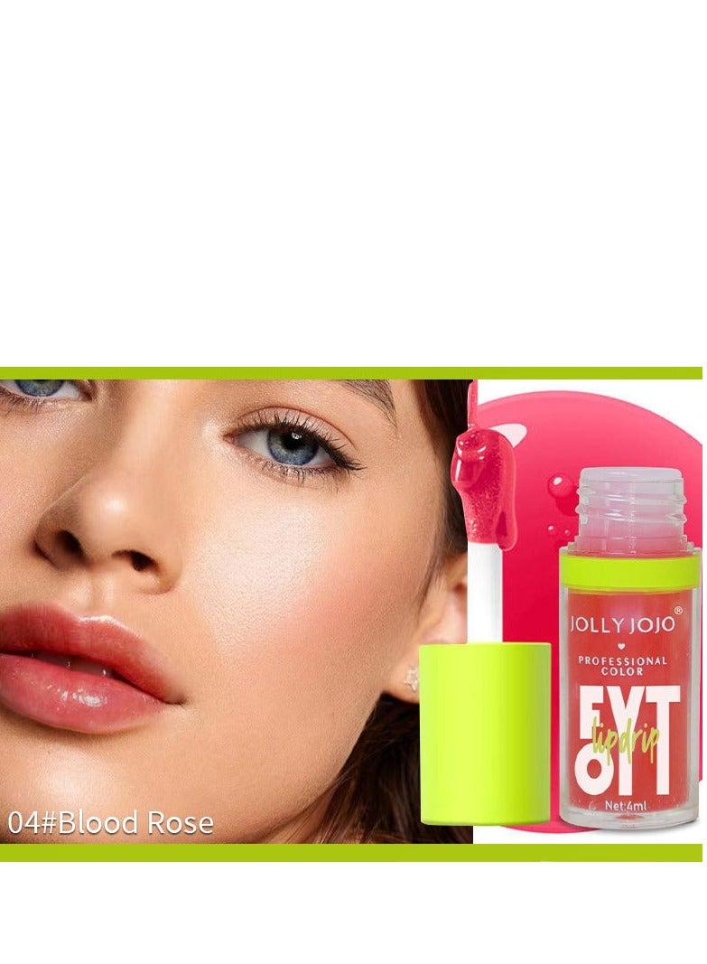 جولي جوجو مجموعة زيت الشفاه برأس فرشاة كبيرة، مرطب ومغذي للغاية، زيت شفاه لامع ناعم، ملمع شفاه ملون نباتي لامع، تركيبة غير لاصقة، بلود روز، قطعتان - Image 5