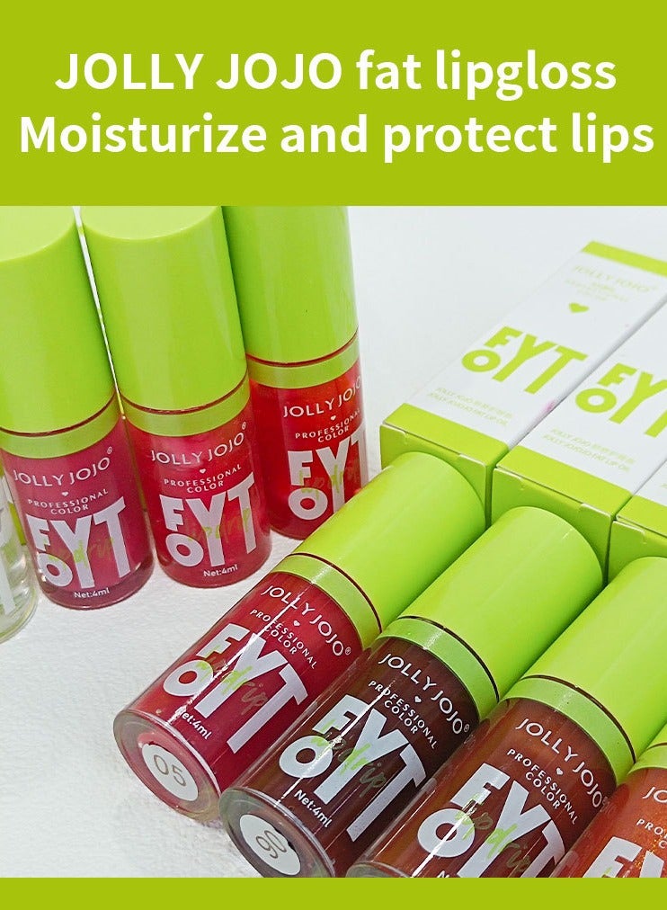 جولي جوجو مجموعة زيت الشفاه برأس فرشاة كبيرة، مرطب ومغذي للغاية، زيت شفاه لامع ناعم، ملمع شفاه ملون نباتي لامع، تركيبة غير لاصقة، بلود روز، قطعتان - Image 2