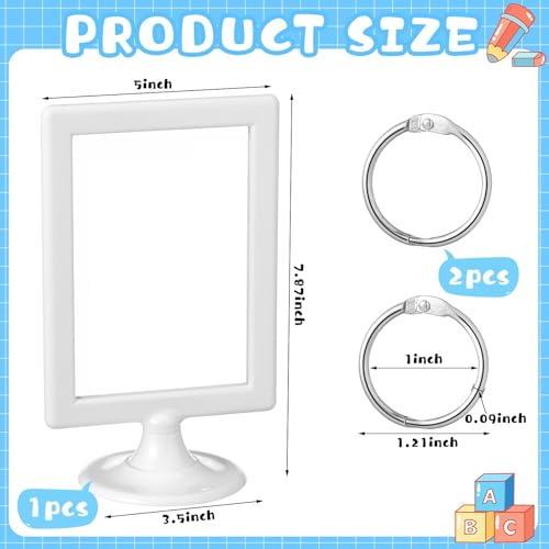 Geelin 12 Pcs Mini Anchor Chart Holder 4 x 6 Inches Learning Card Stand Anchor Chart Storage Double Sided Card Display for Holding Alphabet Number Vocabulary Paper Organization Interactive Displays - Image 3