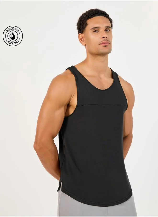 ستايلي Solid Stretchable Training Sleeveless Tank