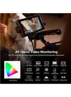VILTROX VILTROX 5.5 Inch 1200nits 4K 10bit HDMI Field Monitor, Touchscreen 3D LUT Portable Video Field Monitor Kit , On-Camera RGB Parade Histogram Waveform Focus Assist Monitor (DC-550 Pro)  - Image 4