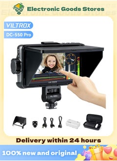 VILTROX VILTROX 5.5 Inch 1200nits 4K 10bit HDMI Field Monitor, Touchscreen 3D LUT Portable Video Field Monitor Kit , On-Camera RGB Parade Histogram Waveform Focus Assist Monitor (DC-550 Pro)  - Image 1