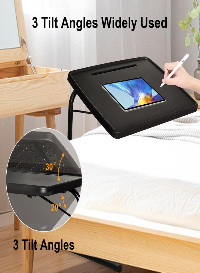Bblife XL Adjustable Folding TV Tray Table, Larger TV Dinner HDPE Plastic Tray Table for for Eating, Adjustable Folding Laptop Table, Tray Table for Laptop, Eating, Drawing, Snacks, etc, Black - Image 4