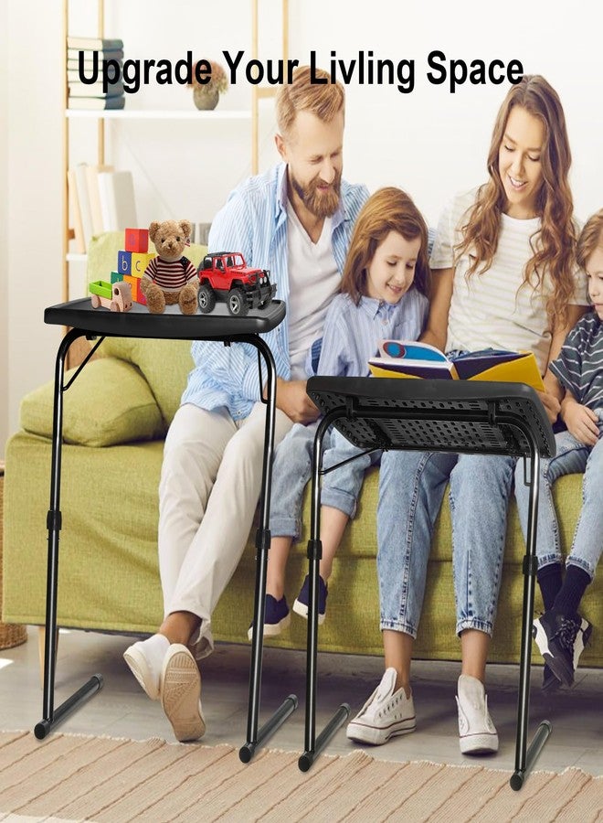 Bblife XL Adjustable Folding TV Tray Table, Larger TV Dinner HDPE Plastic Tray Table for for Eating, Adjustable Folding Laptop Table, Tray Table for Laptop, Eating, Drawing, Snacks, etc, Black - Image 3