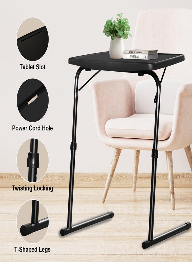 Bblife XL Adjustable Folding TV Tray Table, Larger TV Dinner HDPE Plastic Tray Table for for Eating, Adjustable Folding Laptop Table, Tray Table for Laptop, Eating, Drawing, Snacks, etc, Black - Image 5
