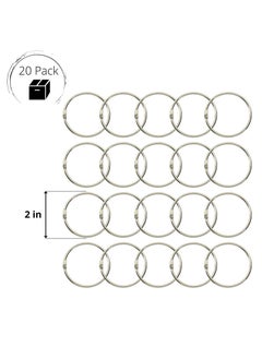 Y&D Loose-Leaf Binder Ring, 2-Inch Index Card Metal Ring Book Flash Clip Key Openable Large Round Hanging (20 Pcs)  - Image 2