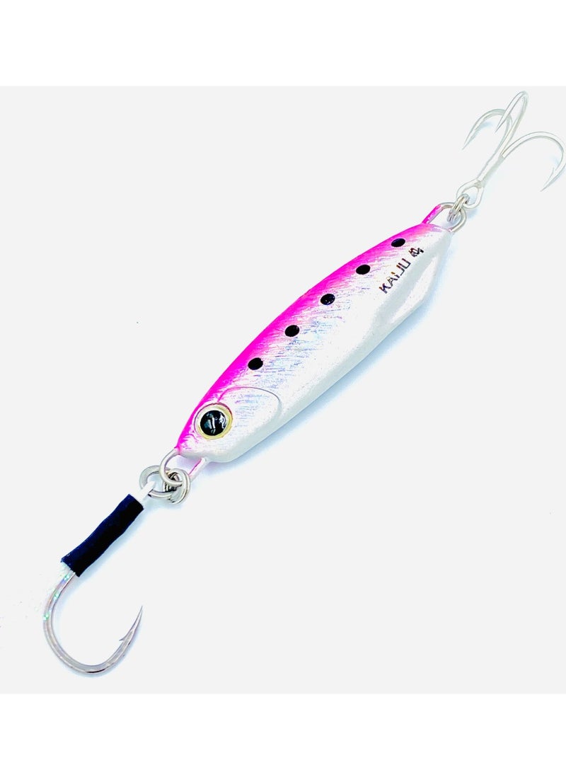 oakura Kaiju Jig - 60G Weights, Silver Pink, Extra Sharp Bkk Hook, 10 Mesmerizing Colors - Lightweight Gear For Epic Fishing Adventures - Image 1