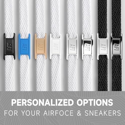 YLOKO Flat Shoelaces for Air Force 1 Sneakers with AF1 Charms 54 Original White Shoe Laces for Airforce 1 Men Women White Tags - Image 3