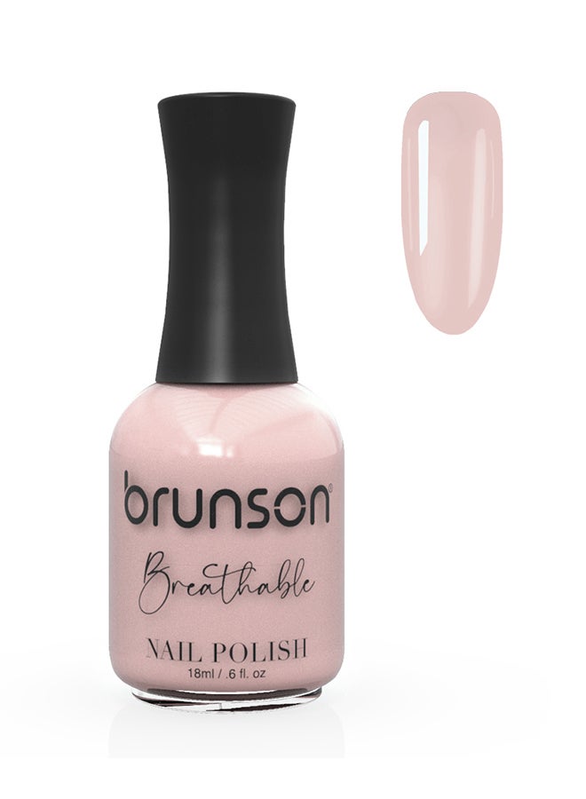 brunson طلاء أظافر قابل للتنفس طلاء أظافر حلال مناسب للوضوء سريع الجفاف نباتي يدوم طويلاً ولكن سهل التقشير 18 مل BH058