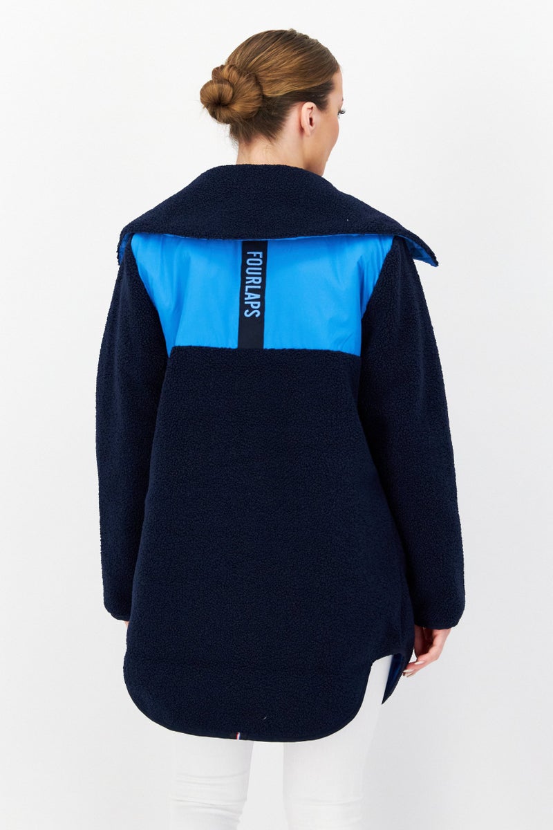 Fourlaps Women Sportswear Fit Reversible Outdoor Jacket, Navy - Image 4