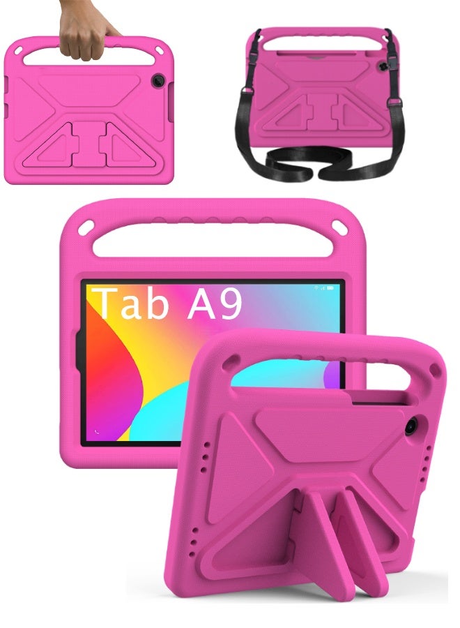 Case for pad Samsung Galaxy Tab A9（2023） SM-X110 /SM-X115, Kid Case Friendly Shockproof Protective Case, Handle Stand Heavy Duty Tablet Cover (Pink, 8.7in) - Image 1