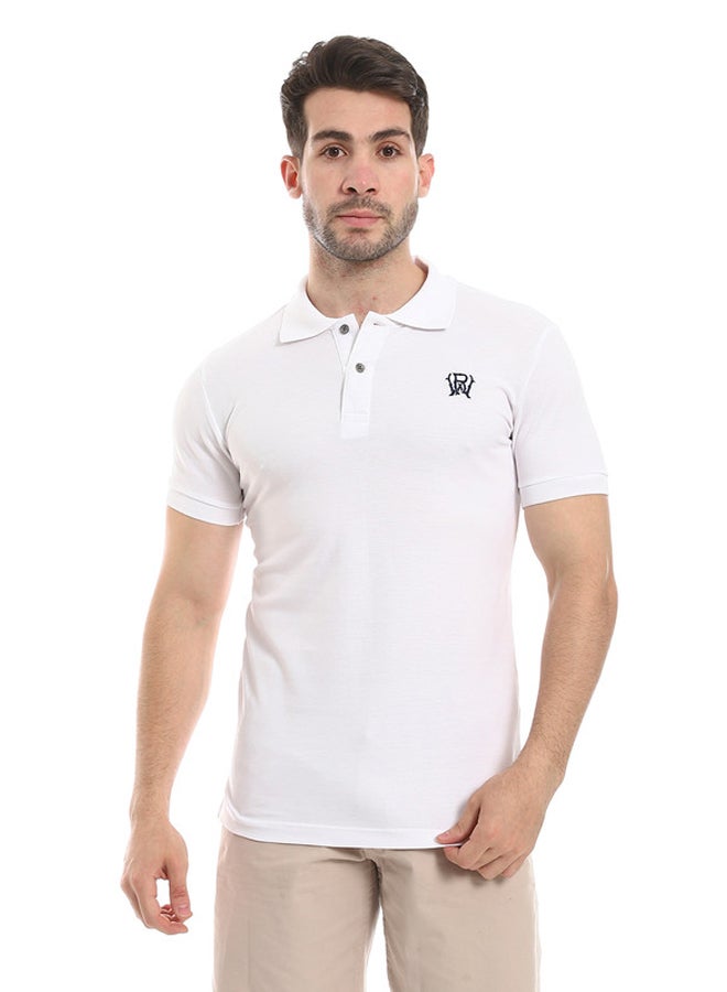 WHITE RABBIT Pique Comfy White Polo Shirt  - Image 1