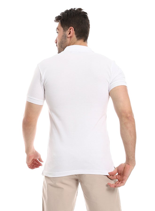 WHITE RABBIT Pique Comfy White Polo Shirt  - Image 3