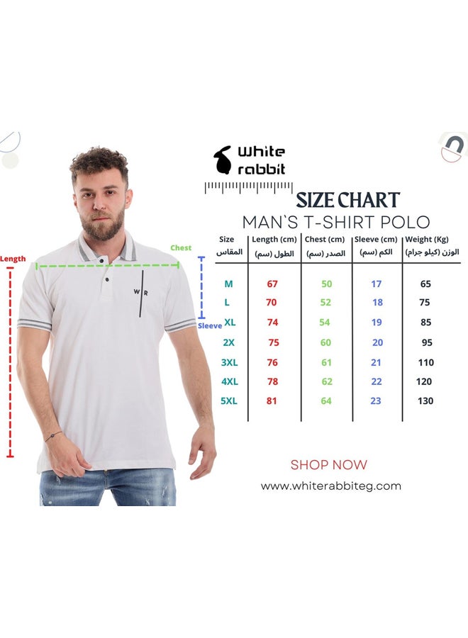 WHITE RABBIT Pique Comfy White Polo Shirt  - Image 5