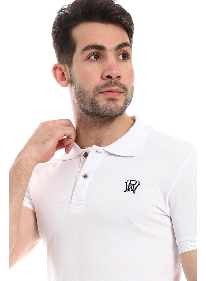 WHITE RABBIT Pique Comfy White Polo Shirt  - Image 4