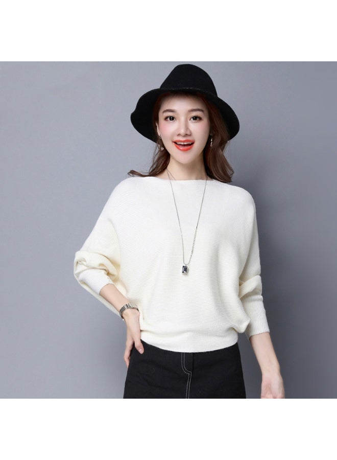 NIBEMINENT Sweatershirt Women Slash Neck Knitted Winter Sweaters Tops Female Batwing Cashmere Casual Pullovers Jumper Pull Femme - Image 1