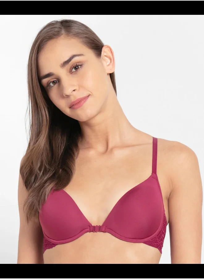 JOCKEY Jockey 1815 Women's Under-Wired Padded Soft Touch Microfiber Nylon Elastane Stretch Full Coverage Lace Back Styling T-Shirt Bra with Adjustable Straps