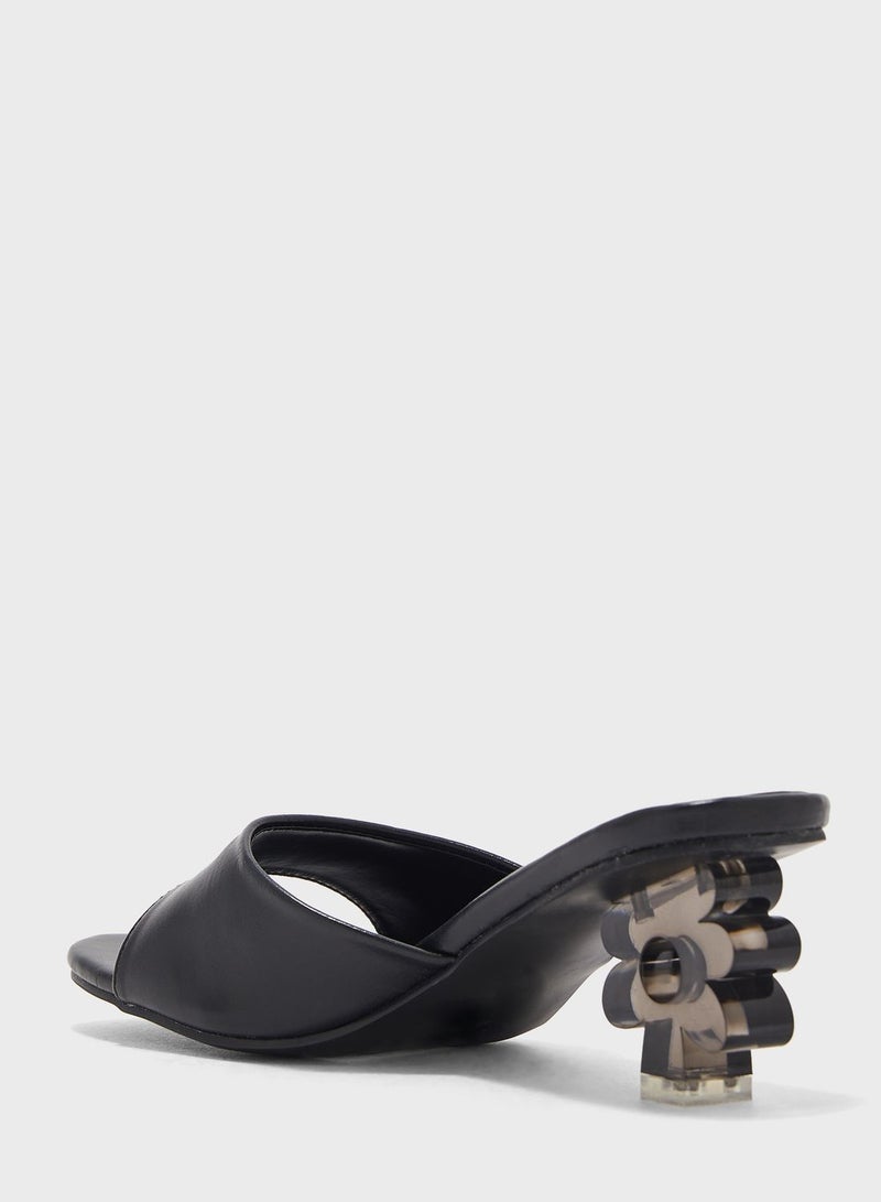 Ginger Daisy Clear Heel Mule Sandal - Image 3