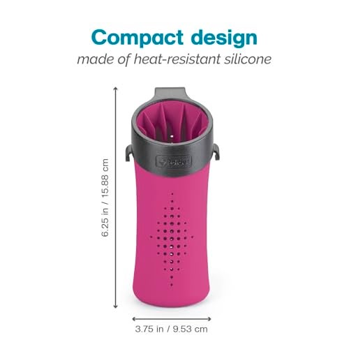 Polder Silicone Cover for Flat Iron, Curling Iron, Hair Straightener - Portable Organizer for Styling Tools, Travel or Home Use, Pink - Image 2