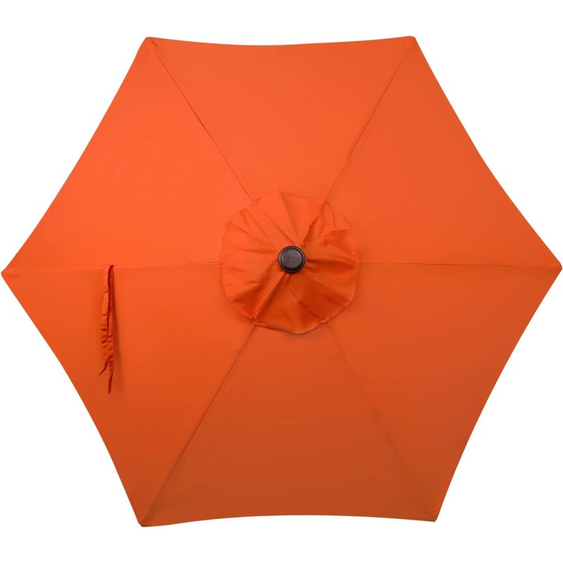 Blissun 7.5 ft Patio Umbrella, Yard Umbrella Push Button Tilt Crank, Orange - Image 4