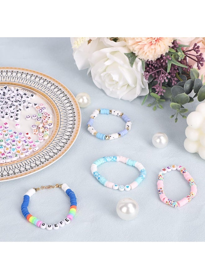 Capstro 16600PCS Clay Beads Bracelet Making Kit – 120 Colors Flat Polymer Heishi Beads Set with Letter Beads, Charms & Elastic String, DIY Bracelet Making Kit for Kids, Girls & Teens – 120 Colors - Image 5