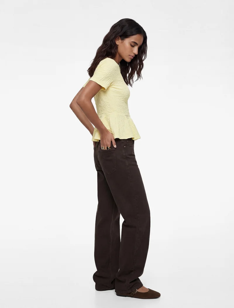 كوتون Textured Peplum Blouse
