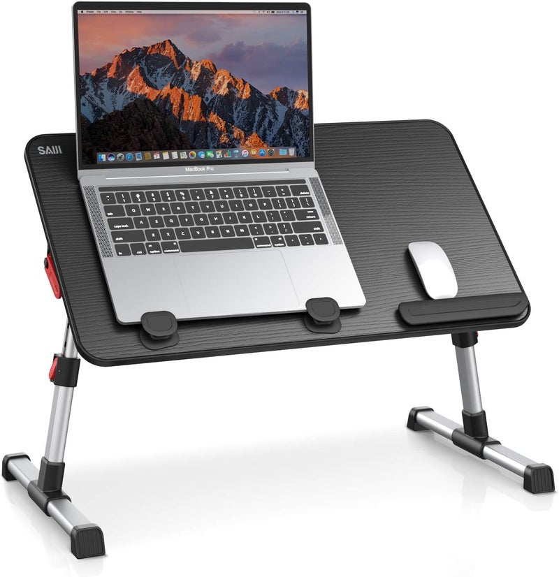 سايجي طاولة سفرة للكمبيوتر من ، قابلة للتعديل، خفيفة الوزن وقابلة للطي، مناسبة للأريكة أو السرير (حجم متوسط، لون أسود). - Image 1