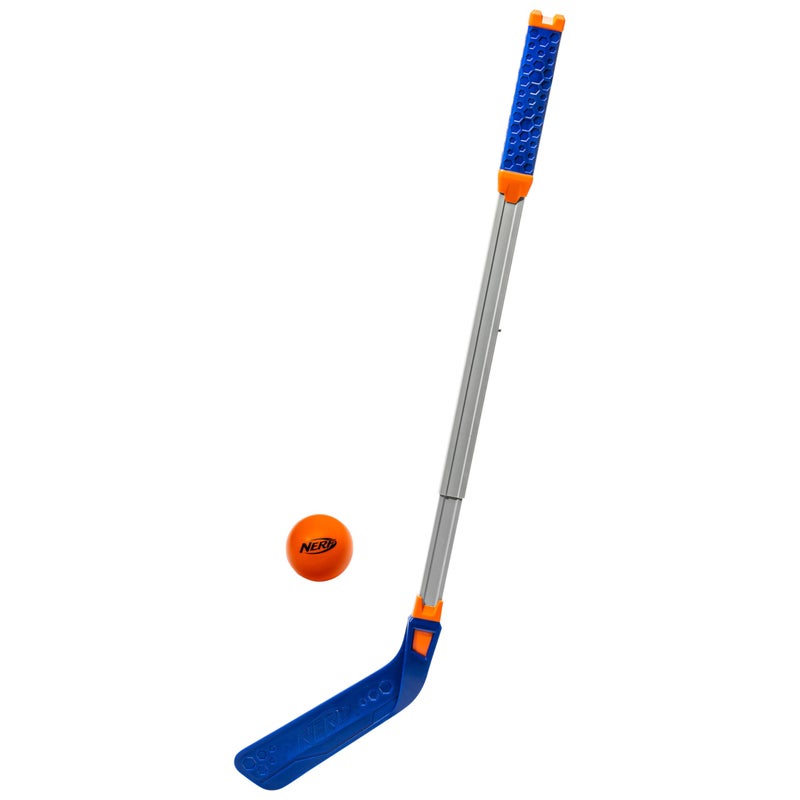Nerf FLEXPLAY Kids Hockey Stick and Ball Set - Indoor & Outdoor Street Hockey Set - Adjustable Height Stick - Street Hockey Ball Included - Image 1
