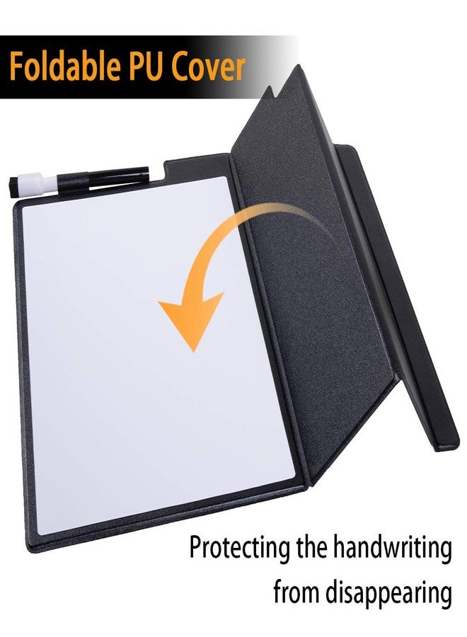 CRCHOM Small White Board 9" x 12" Portable Magnetic Desktop Dry Erase Board with Stand & PU Cover - A4 Notebook Whiteboard Easel for Office, Home, School (Black) - Image 4