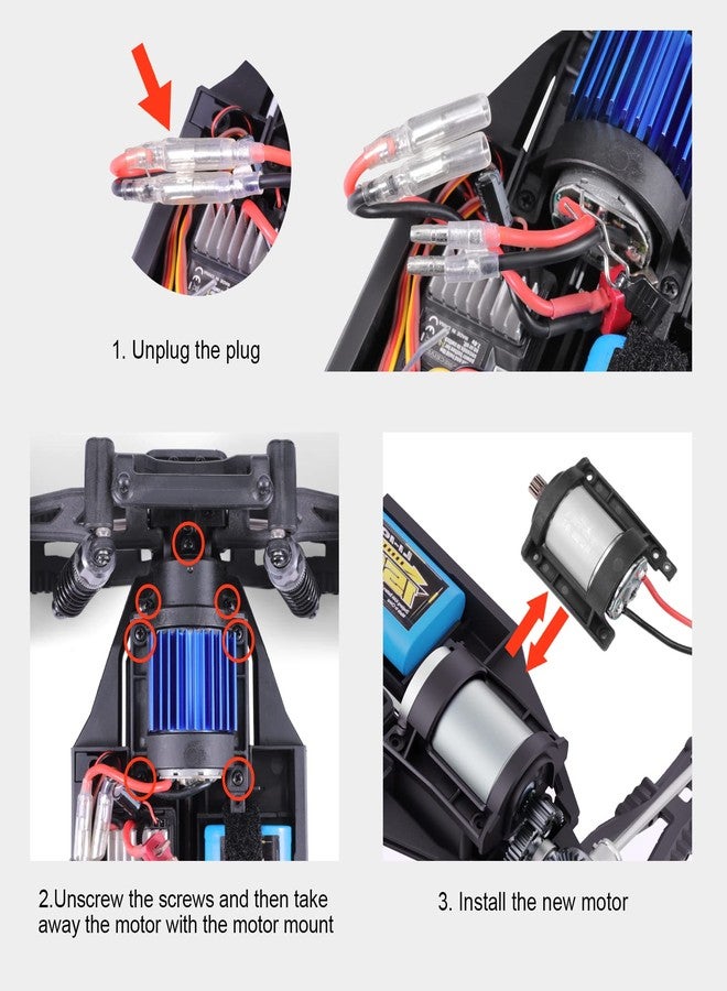 HAIBOXING 1/12TH Scale RC Cars Spare Parts, Remote Control Truck Brushed Motor 390 with Motor Pinion Apply to 903&905 (90125&90128) - Image 4