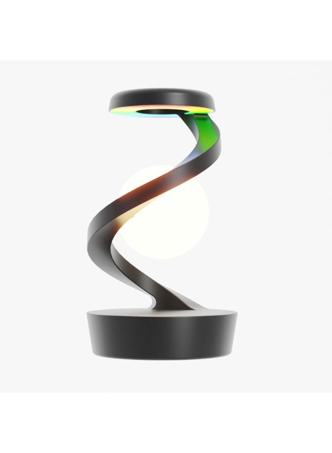 Creative Rotating Floating Lamp, Bedside Night Light with Fast Wireless Phone Charger, RGB Ambient Mood Lighting, and Modern Touch Control Desk Lamp for Home and - Image 2