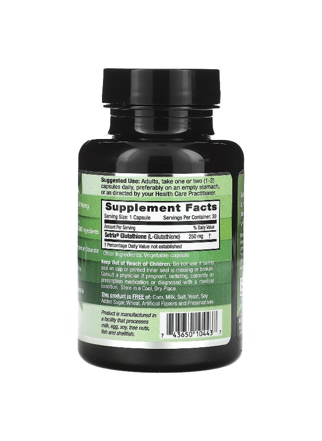 Emerald Laboratories Emerald Laboratories, Setria L-Glutathione, 250 mg, 30 Vegetable Caps  - Image 2
