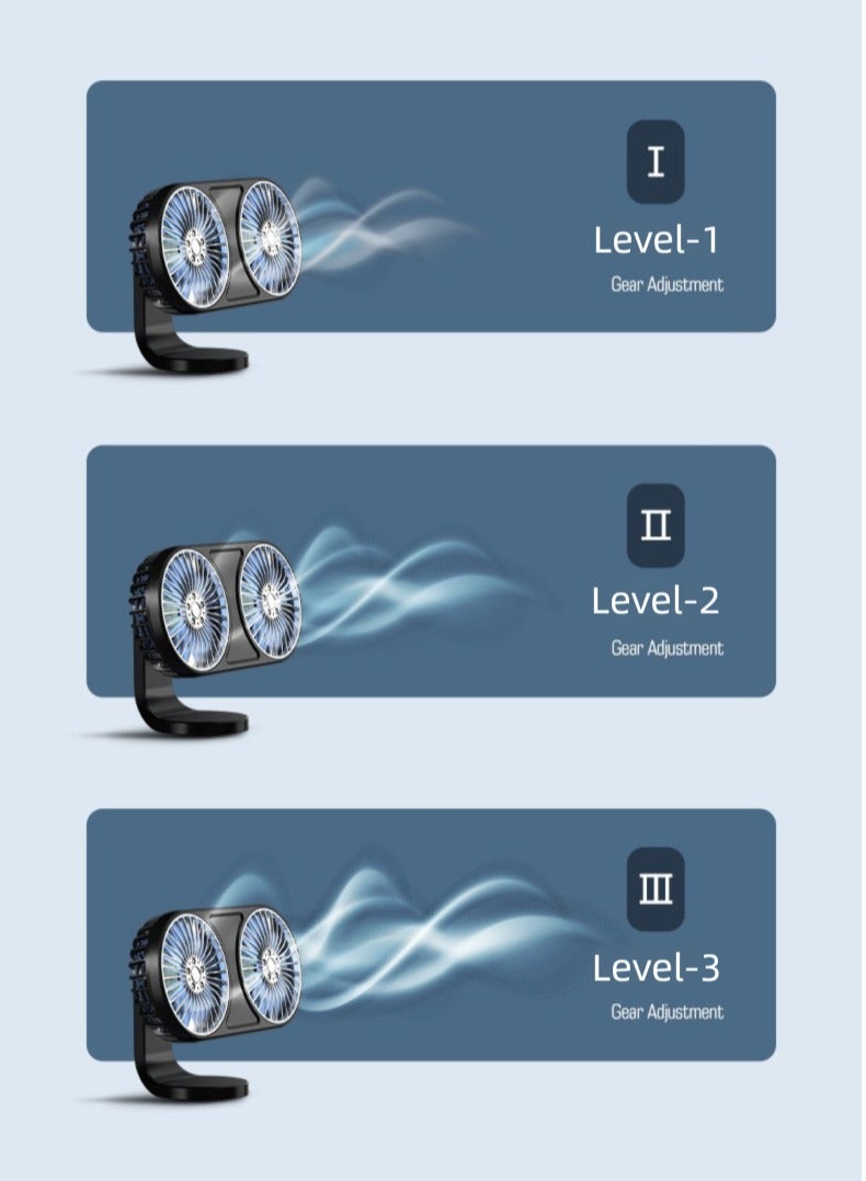 مراوح سياره مروحة تبريد لسيارة  مروحة سيارة مروحة USB صغيرة لركاب السيارة الأمامي مع حامل فتحة الهواء - Image 2