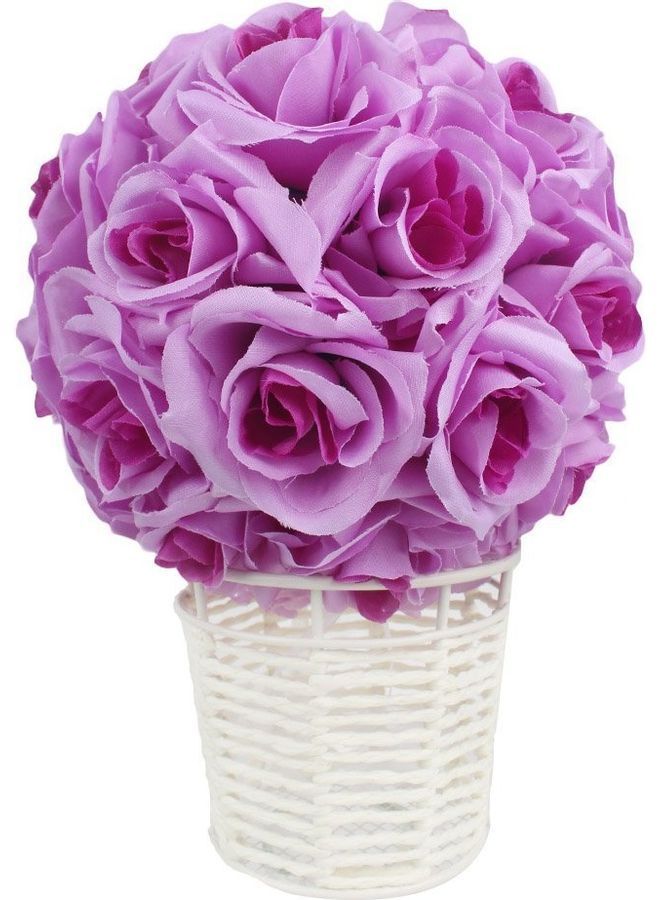 NIBEMINENT Wedding Party Rose Flower Ball Purple 20 x 20cm - Image 2
