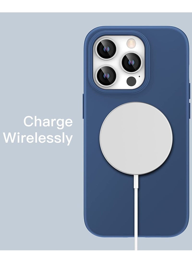 ELTRAZONE Silicone Case for iPhone 14 Pro Max 6.7-inch, Silky-Soft Touch Full-Body Protective Phone Case, Shockproof Cover with Microfiber Lining (Cobalt Blue) - Image 2