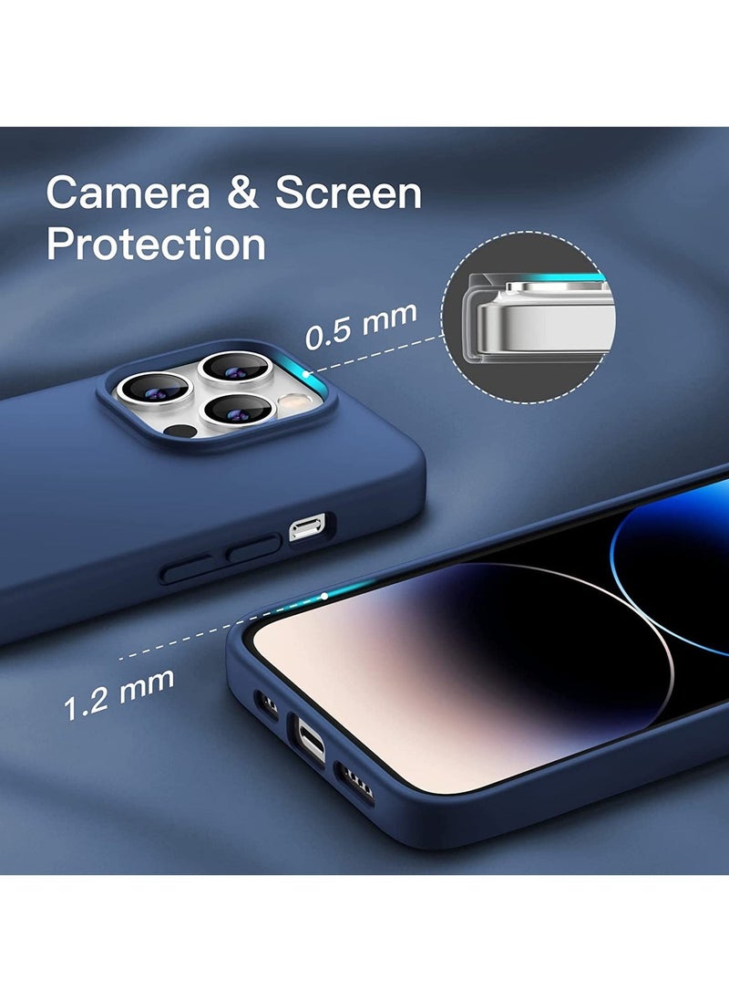 ELTRAZONE Silicone Case for iPhone 14 Pro Max 6.7-inch, Silky-Soft Touch Full-Body Protective Phone Case, Shockproof Cover with Microfiber Lining (Cobalt Blue) - Image 4