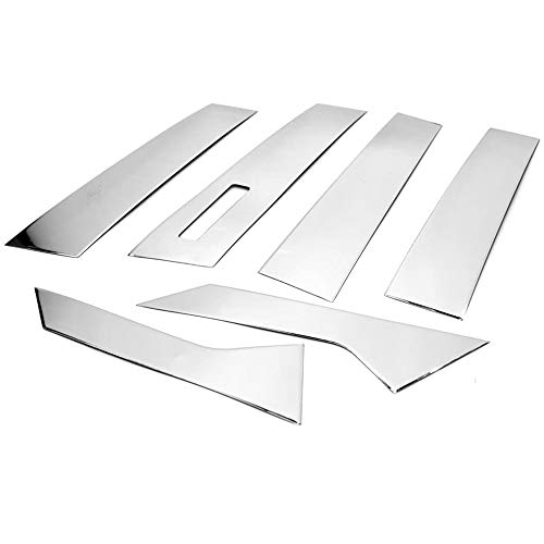 S SIZVER Polished Stainless Steel Pillar Posts Accent Covers for 2013-2018 Ford Fusion with Keypad Cutout - Image 2