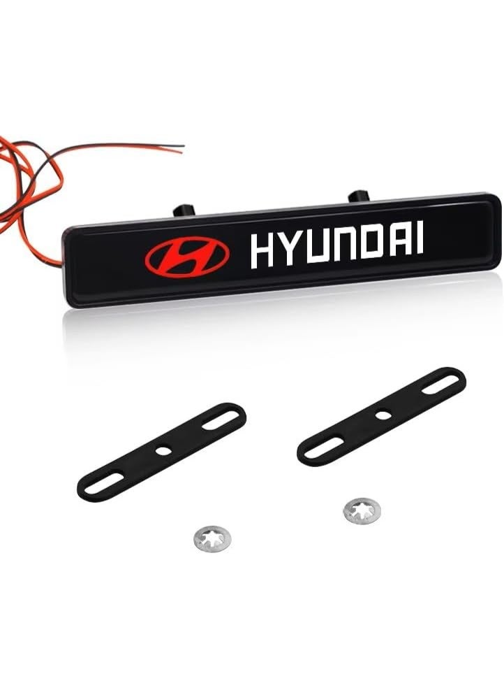 Vierex LED Front Hood Grille Emblem Light for Hyundai Illuminated Car Badge Decoration for I30, Tucson, Elantra, Veloster, Kona, Santa Fe & More Models - Image 1
