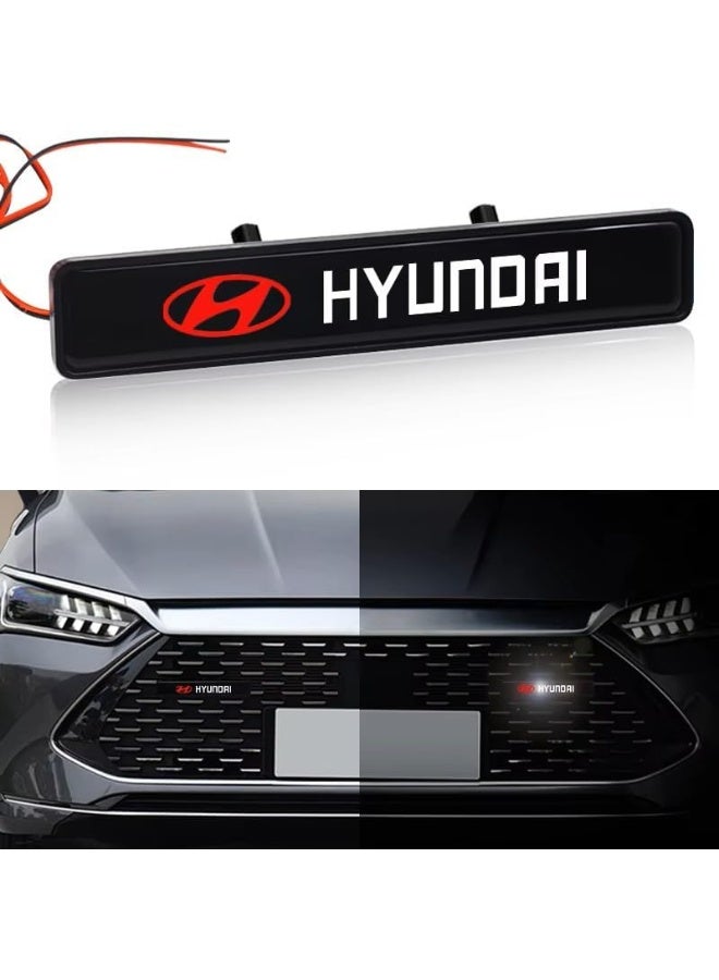 Vierex LED Front Hood Grille Emblem Light for Hyundai Illuminated Car Badge Decoration for I30, Tucson, Elantra, Veloster, Kona, Santa Fe & More Models - Image 2