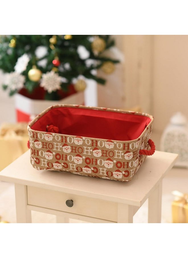 Inough - INough Christmas Baskets for Gifts Empty, Christmas Decor Collapsible Storage Bins with Handles Bright and Festive Gift Storage Container for Christmas for Baby/Kids/Nursery Room - Image 1