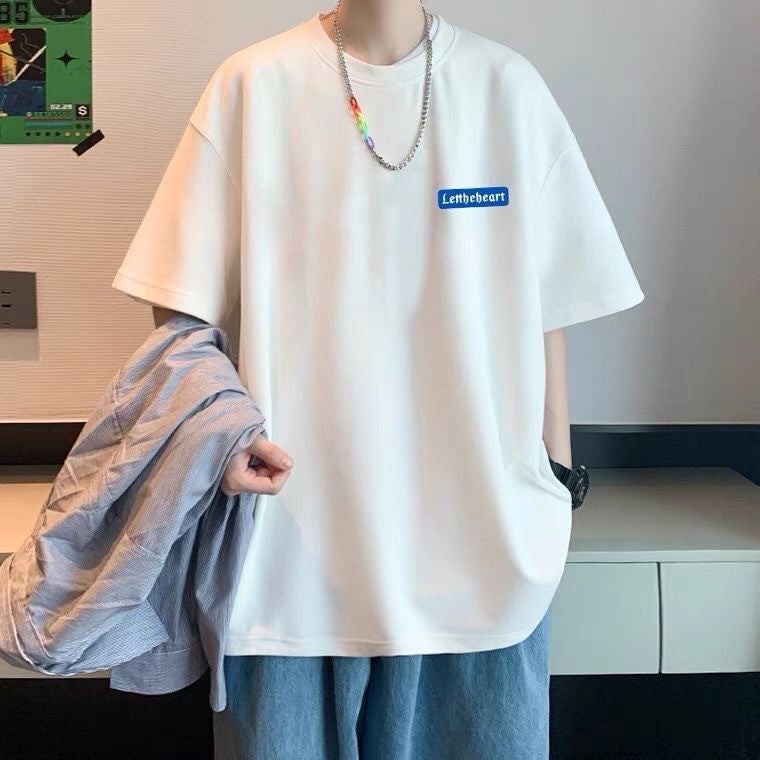 Boys Short-Sleeved T-Shirt Trendy Brand Fashionable All-Match Ins Loose Summer Hong Kong Style Top Teenager T-Shirt - Image 2
