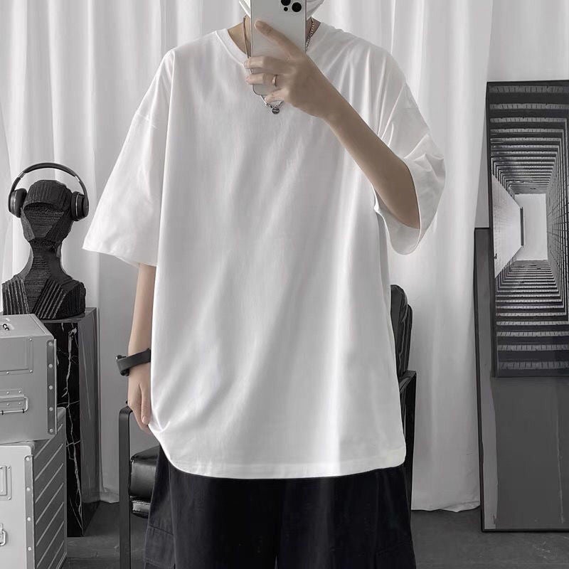 Boys Short-Sleeved T-Shirt Trendy Brand Fashionable All-Match Ins Loose Summer Hong Kong Style Top Teenager T-Shirt - Image 4