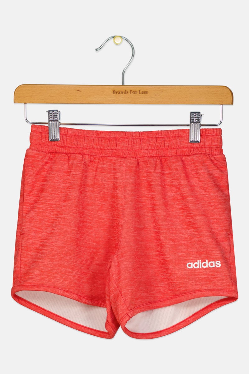 Adidas شورت تدريب للفتيات الصغيرات، أحمر زاهي - Image 1