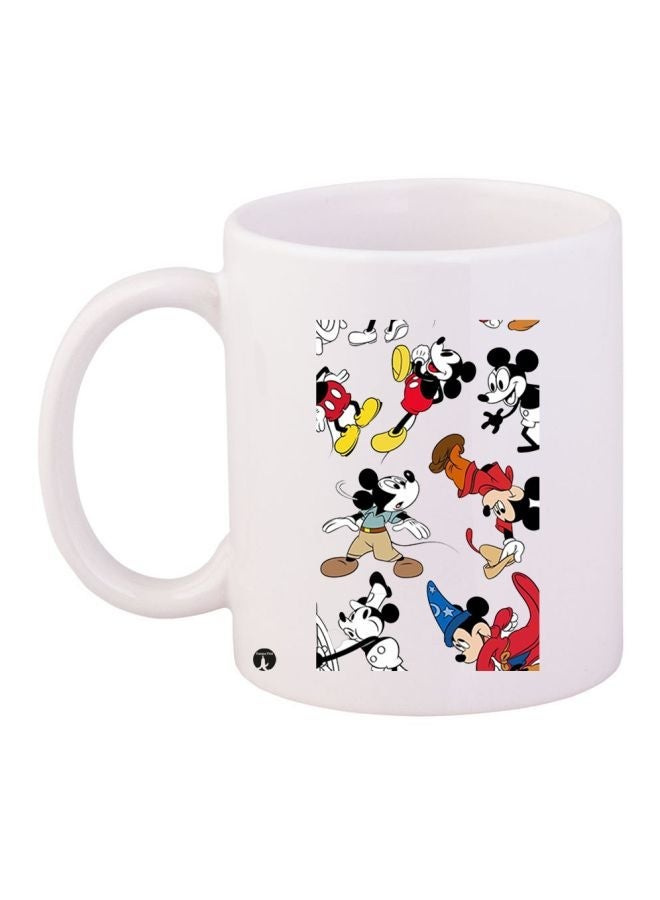 Mickey Mouse Printed Coffee Mug White/Red/Black 11ounce