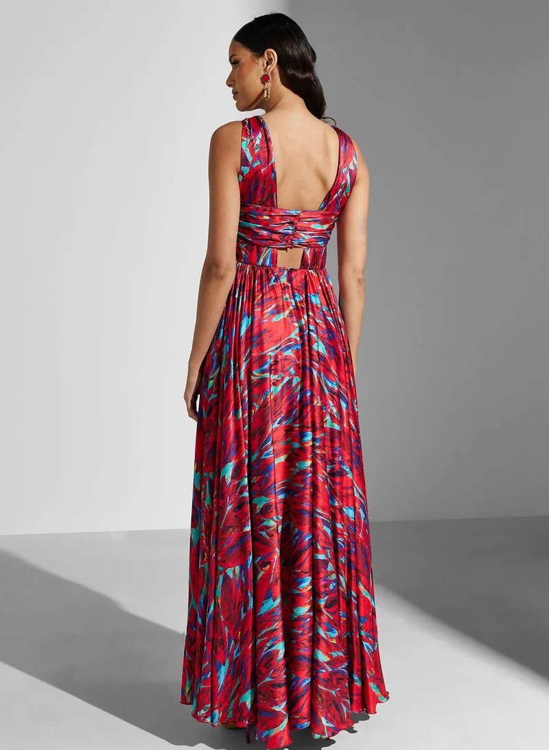 Namshi x Abstract Print Maxi Dress