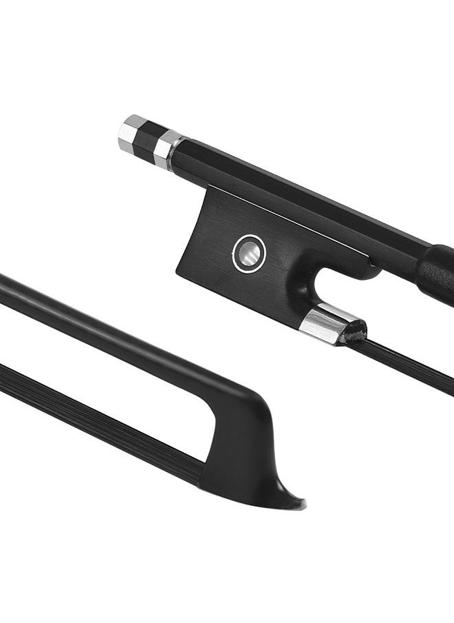 Generic 4/4 Violin Fiddle Bow Carbon Fiber Round Stick Ebony Frog Black Horsehair Well Balanced  - Image 5