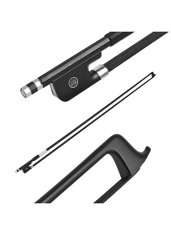 Generic 4/4 Violin Fiddle Bow Carbon Fiber Round Stick Ebony Frog Black Horsehair Well Balanced  - Image 4
