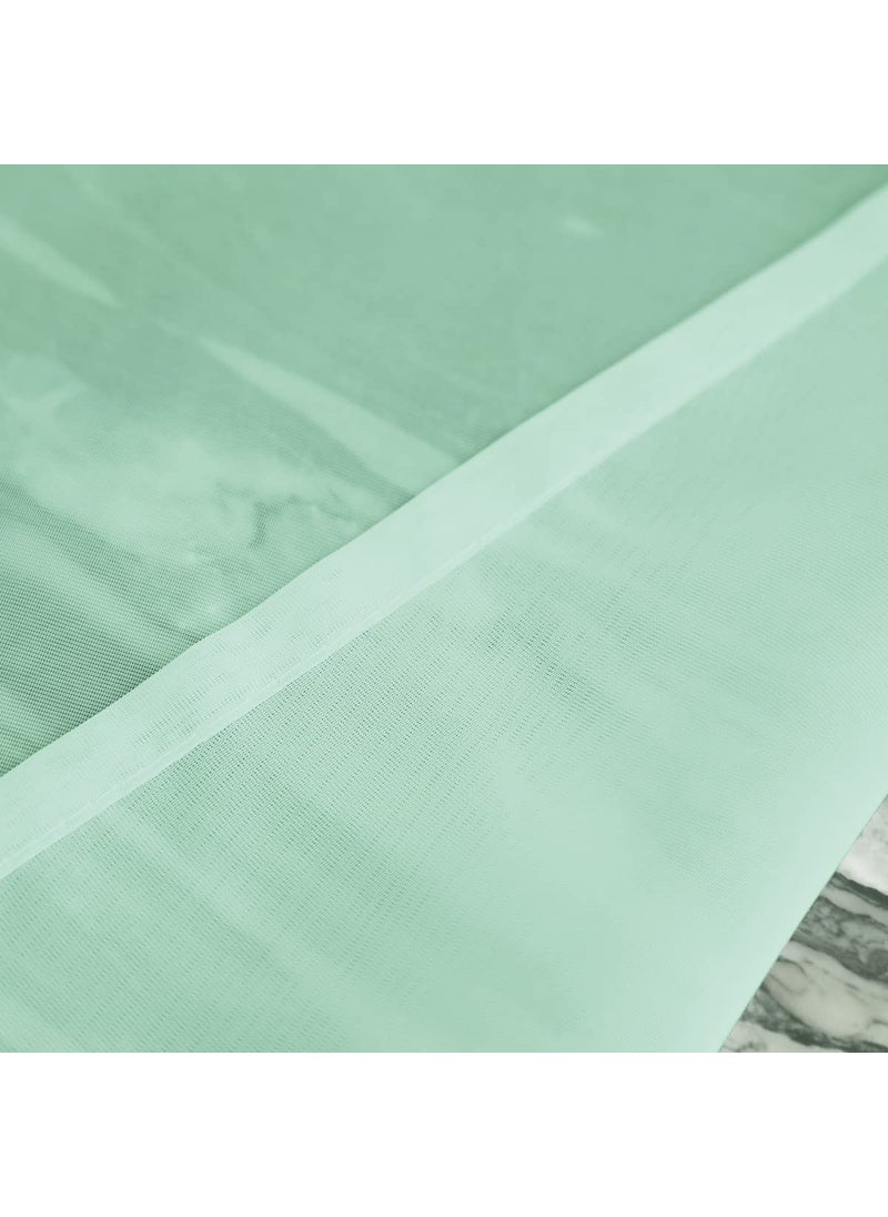 L&TEC Window Light Green Sheer Curtains 95 Inches Long 2 Panels Sheer Curtain Basic Rod Pocket Panel for Bedroom Children Living Room Yard Kitchen (Light Green  52"" W x 95"" L | 2 pcs)  - Image 5