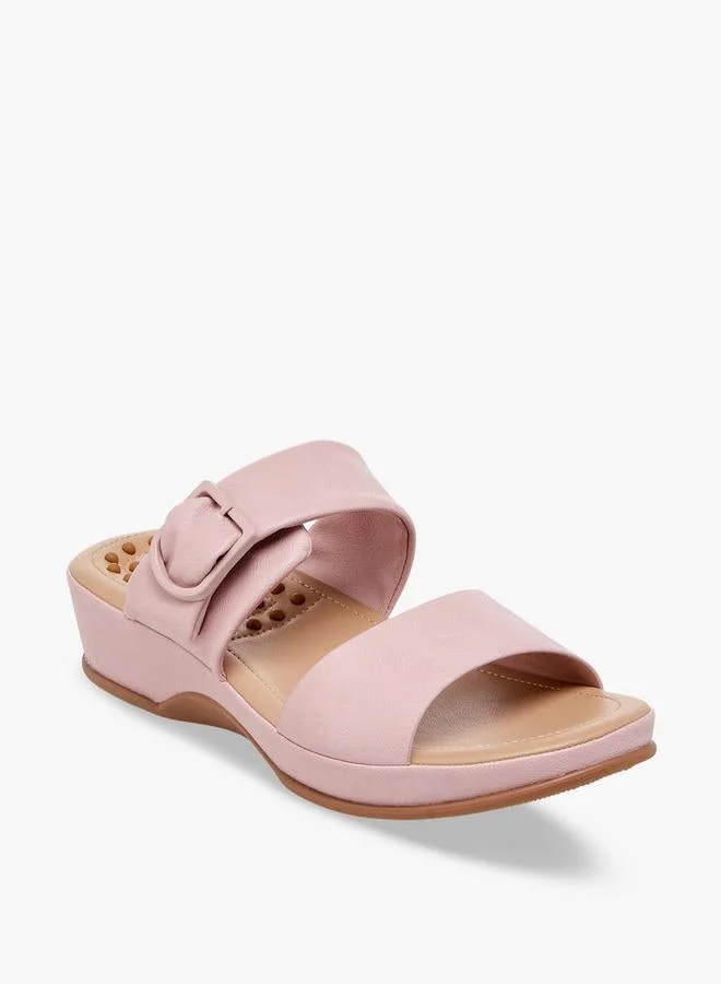 Le Confort Women Buckle Detail Wedge Heel Sandals